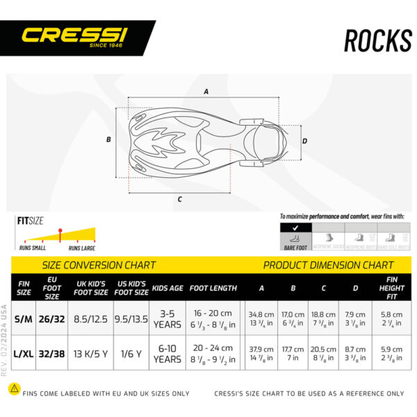 Cressi Kids - Rocks Snorkeling Fins Set - Image 3